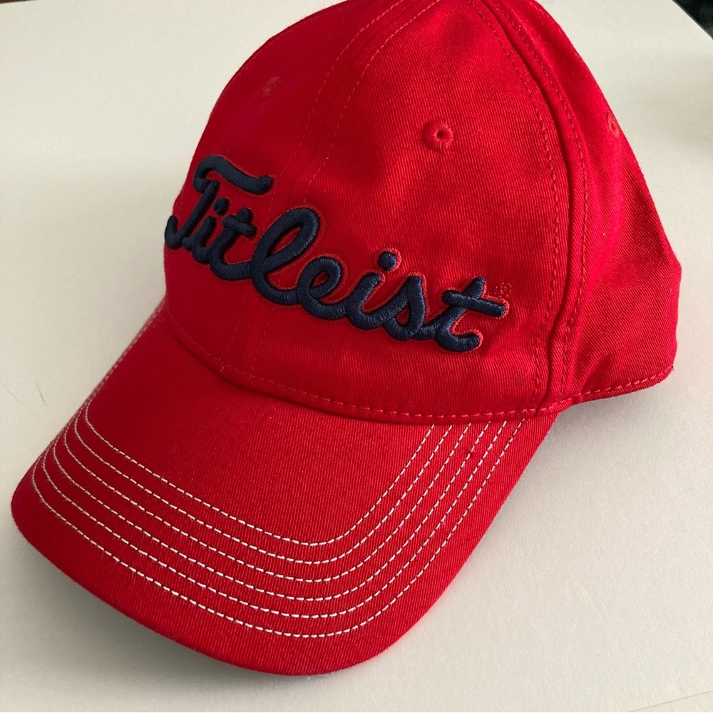 Titleist Red Embroidered Script Golf Cap - Picture 8 of 8